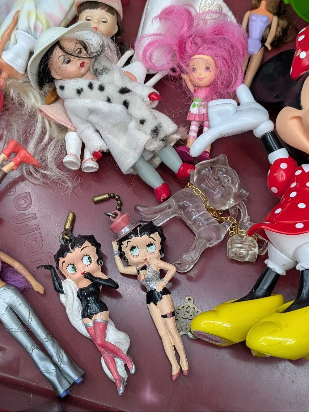 Vintage Toy Lot Minnie Mouse Cruella De Vil Betty Boop Strawberry Shortcake Doll